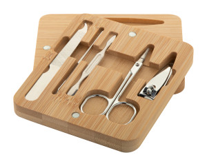 Manoky manicure set in bamboo box - Reklamnepredmety