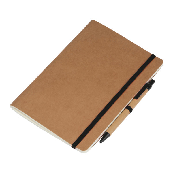 paper notebook with pen