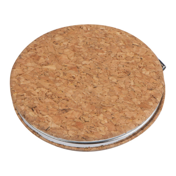 Cosmetic mirror with cork surface