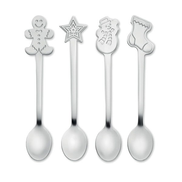 Set of 4 different tea spoons