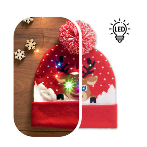 Christmas knitted hat with 6 LED - Reklamnepredmety