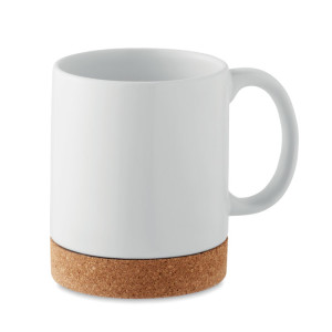 Ceramic mug with cork base KAROO - Reklamnepredmety