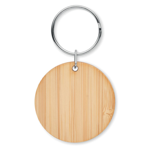 Round bamboo key ring ROUNDBOO