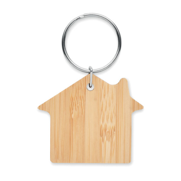Bamboo house-shaped keychain HOUSEBOO