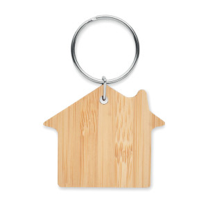 Bamboo house-shaped keychain HOUSEBOO - Reklamnepredmety