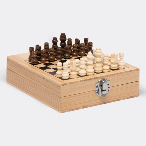 Wine set BAMBOO CHESS with chess game