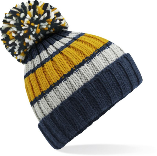 Knitted hat with Hygge stripes