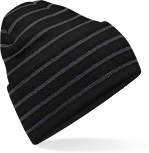 Knitted cap with stripes and cuff - Reklamnepredmety