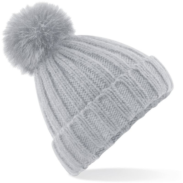 Knitted hat with pom pom