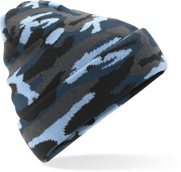 Knitted cap with Camo cuff