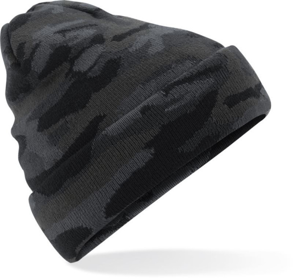 Knitted cap with Camo cuff