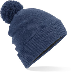 Water-repellent knitted hat with pom pom - Reklamnepredmety