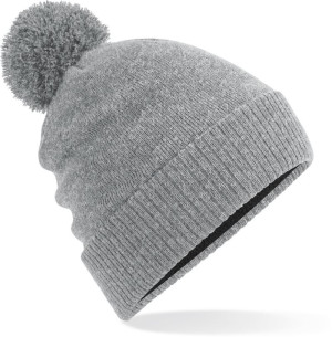 Water-repellent knitted hat with pom pom - Reklamnepredmety