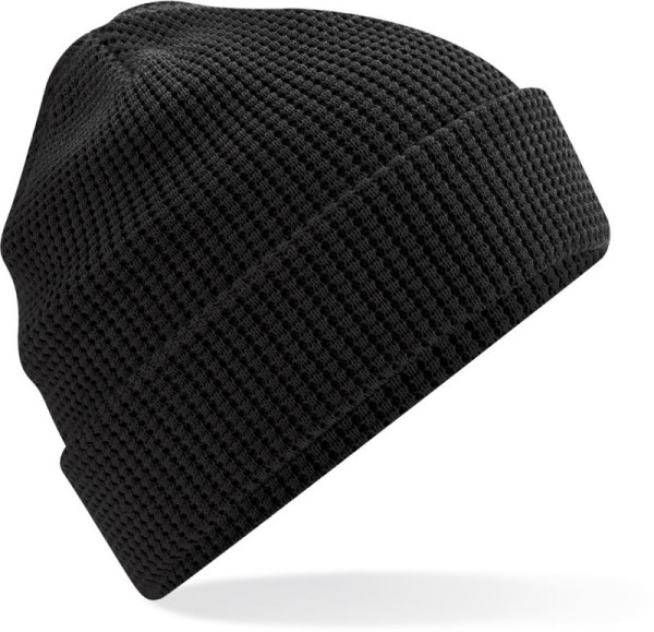 Knitted bio cap with waffle knit