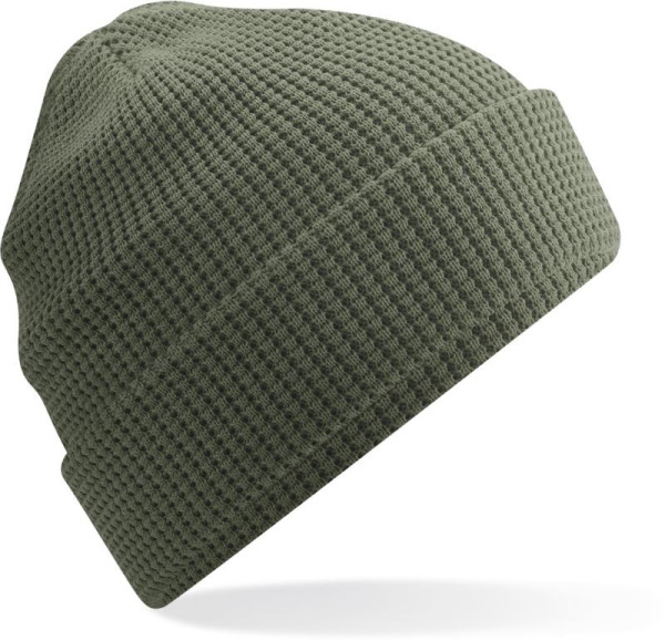 Knitted bio cap with waffle knit