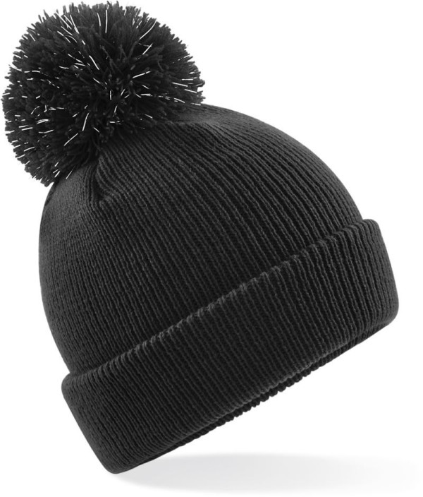 Children's knitted hat with pom pom "Reflective"