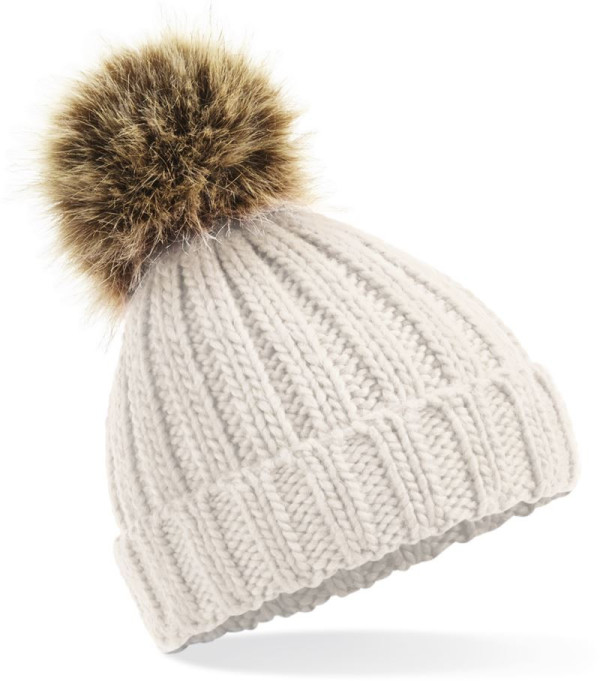 Junior knitted hat with pom pom