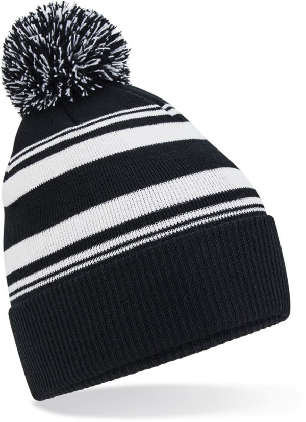 Knitted hat with stripes "Fan"