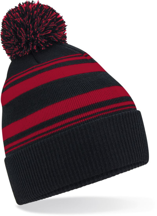 Knitted hat with stripes "Fan"