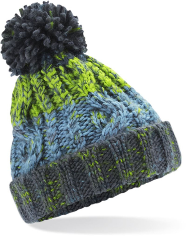 Children's knitted hat with pom pom "Corkscrew"