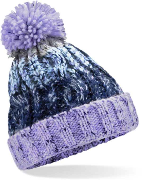 Children's knitted hat with pom pom "Corkscrew"