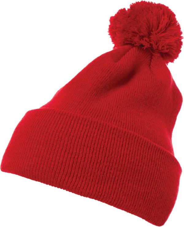 Knitted hat with pompom