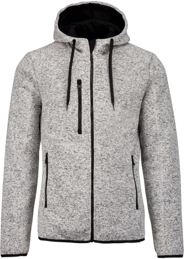 Melange Kariban ProAct Men's Knitted Fleece Jacket with Hood