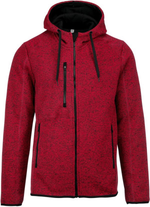 Melange Kariban ProAct Men's Knitted Fleece Jacket with Hood - Reklamnepredmety