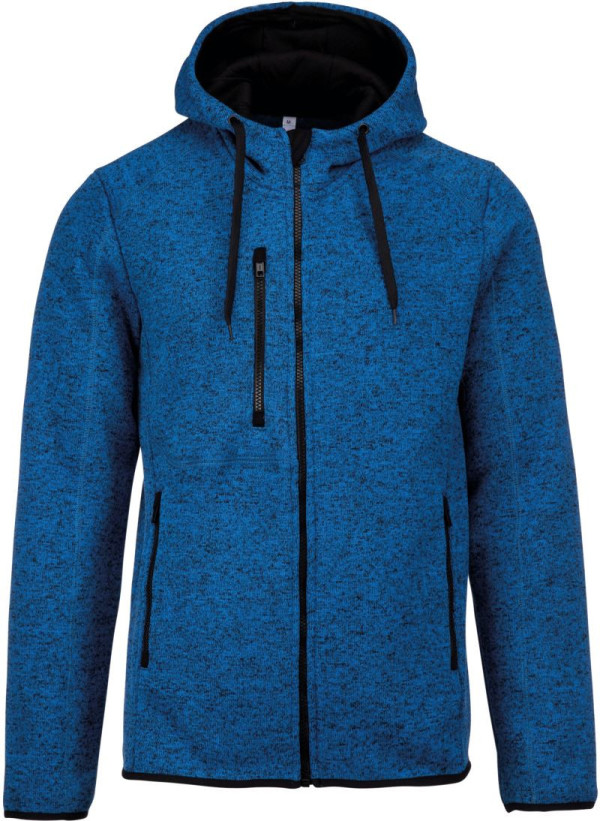 Melange Kariban ProAct Men's Knitted Fleece Jacket with Hood