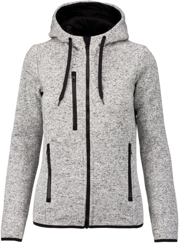 Melange Kariban ProAct women's knitted fleece jacket with hood