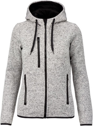 Melange Kariban ProAct women's knitted fleece jacket with hood - Reklamnepredmety