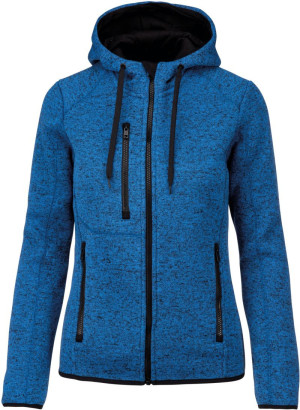 Melange Kariban ProAct women's knitted fleece jacket with hood - Reklamnepredmety