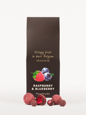 Raspberry and blueberry in dark chocolate 80g - hand made edition - Reklamnepredmety