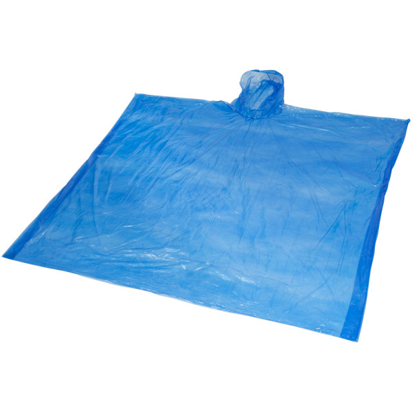 GRS recycled disposable Mayan rain poncho with storage bag