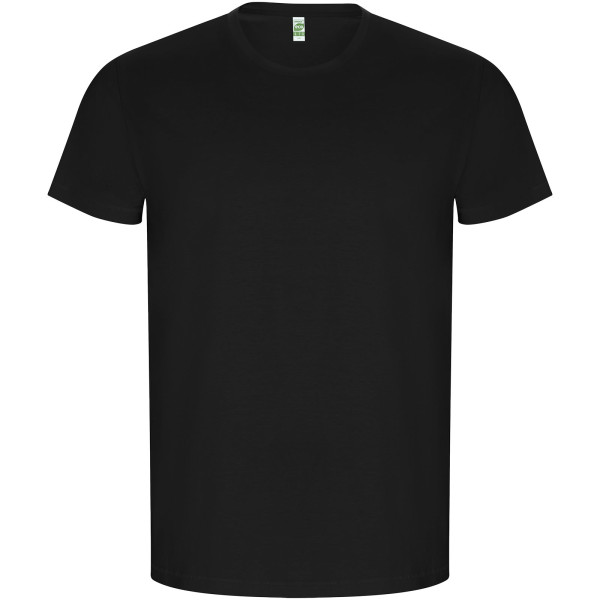 Golden men's t-shirt with short sleeves
