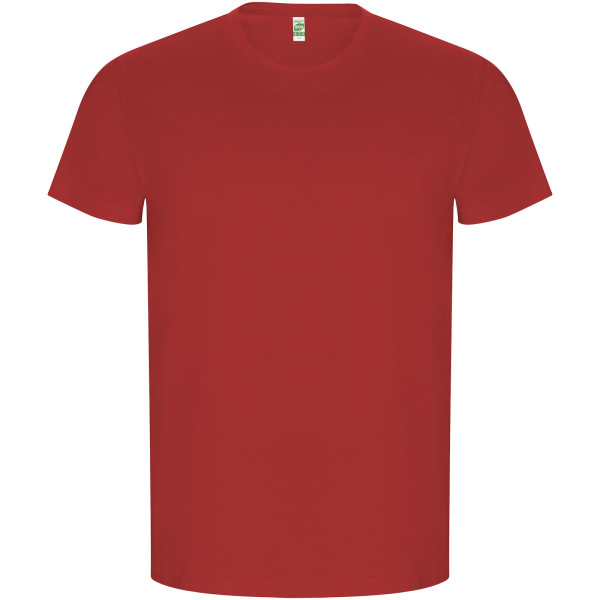 Golden men's t-shirt with short sleeves