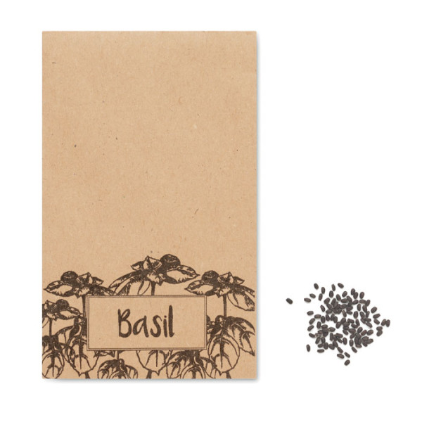 Basil seeds in a BASILOP package.