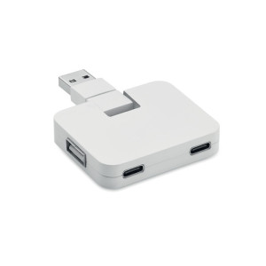 4-port 2.0 USB hub SQUARE-C - Reklamnepredmety