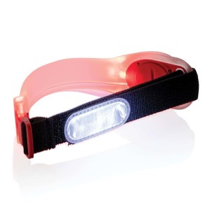 Safety led strap, white/black