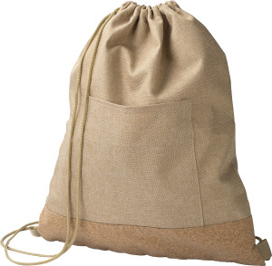 Drawstring backpack made of RPET with a cork bottom - Reklamnepredmety