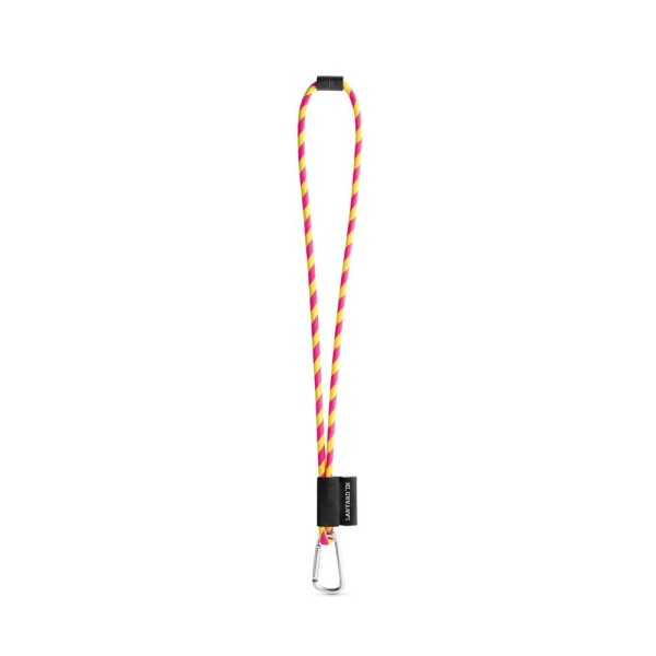 SET Lanyard TUBE Long (Ø 7 mm) with D-shaped carabiner 55 mm and safety clip Ø 7 mm