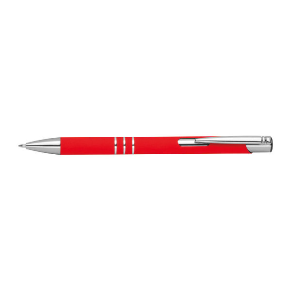 A pen with a rubberized surface