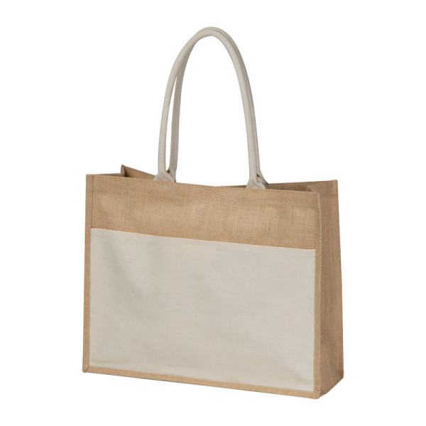 Jute bag with front pocket