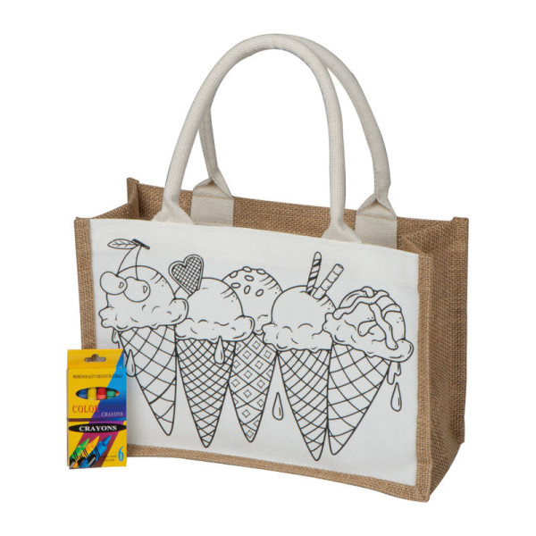 Jute bag for children to color