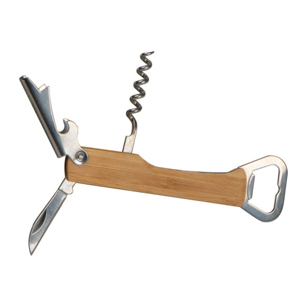 Corkscrew with bottle opener