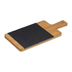 Bamboo serving board with slate insert - Reklamnepredmety