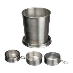 Folding stainless steel drinking cup - Reklamnepredmety