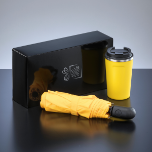 TRAVELLER SET: THERMAL MUG NORDIC 350 ml & FULL AUTOMATIC UMBRELLA - Reklamnepredmety