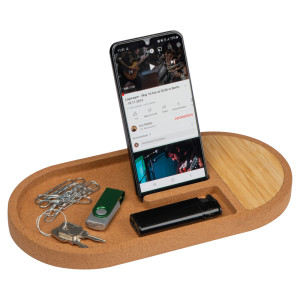 Lancaster bamboo and cork desk organizer - Reklamnepredmety