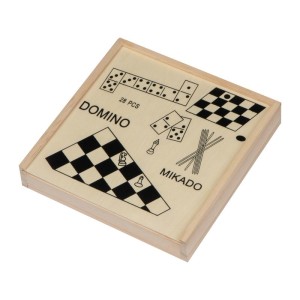 Game set in a wooden box Riga - Reklamnepredmety